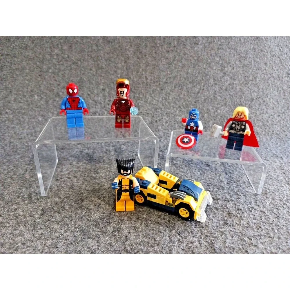 Marvel Lot Thor - Iron Man - Spiderman - Wolverine & Car - Cap America Non-Lego